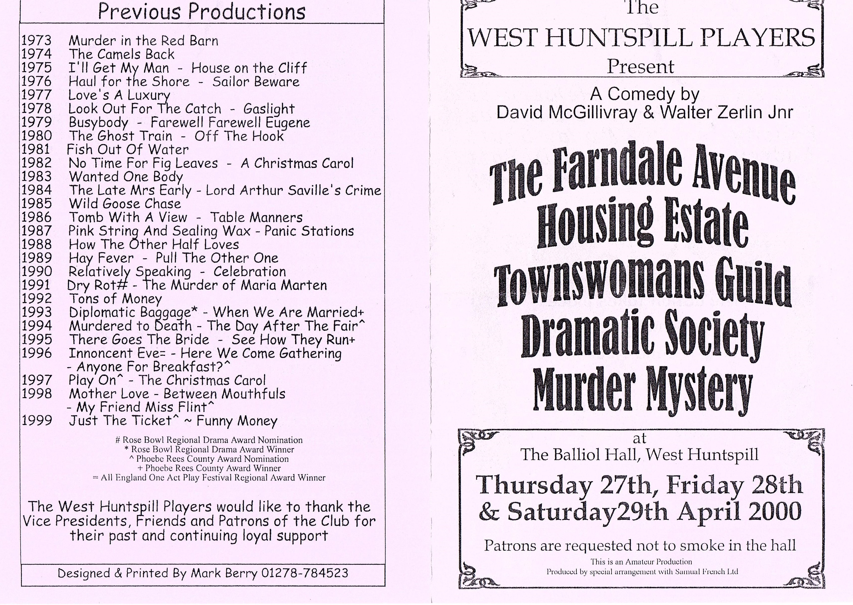 TFAHETGDS Murder Mystery prog p1