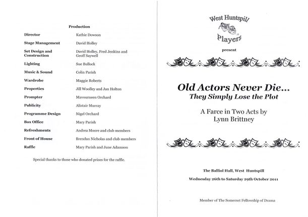 Old Actors Never Die prog 2011